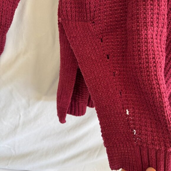 Dip Burgundy Mock Neck Sweater XL | Chunky Knit Pullover - Picture 2 of 5